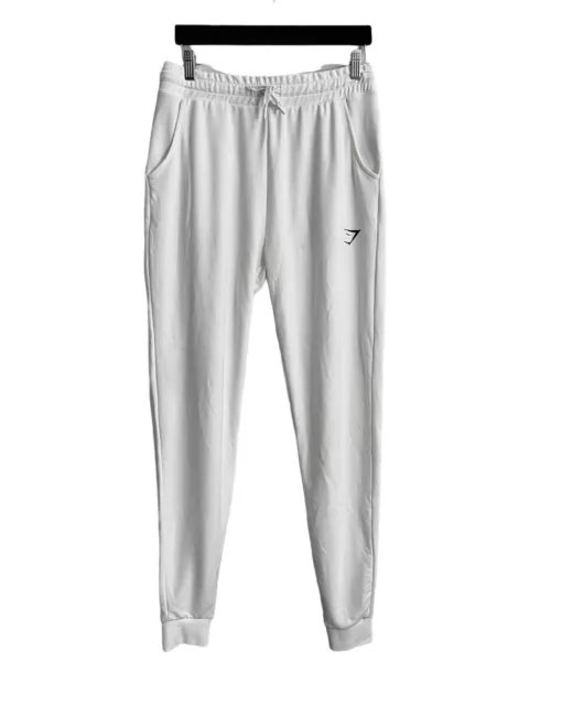 Gymshark Pippa White Joggers Bottoms Slim Fit Size Small Gym Loungewear  Logo