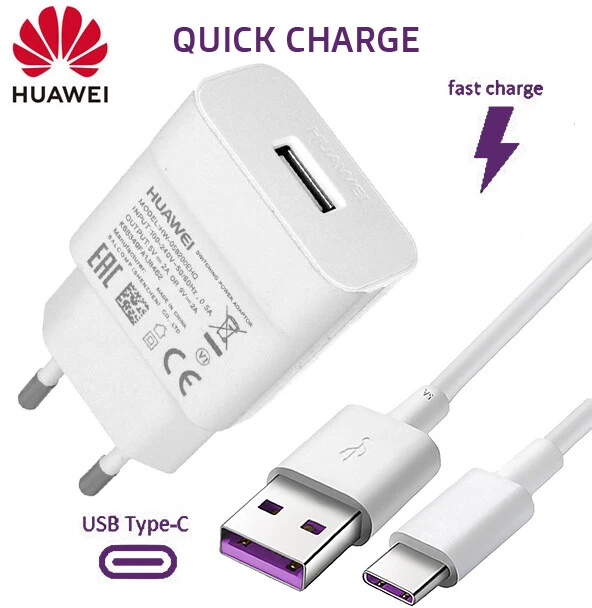 Original Schnell-Ladegerät für Huawei QUICK-CHARGE Ladekabel fast-charger USB-C