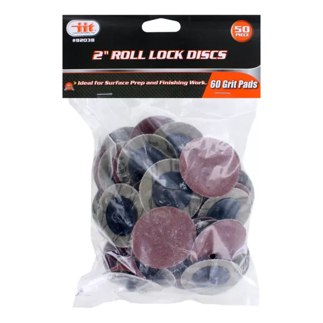 IIT 2-Inch Roll Lock Discs, 60 Grit Pads, 50-Piece