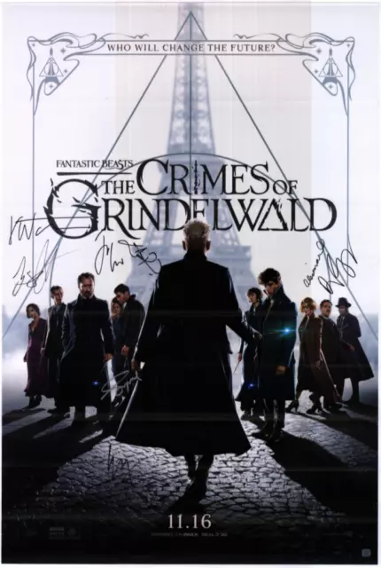 Fantastic Beasts & Where to Find Them cast signed poster! AMCo COA! 10748