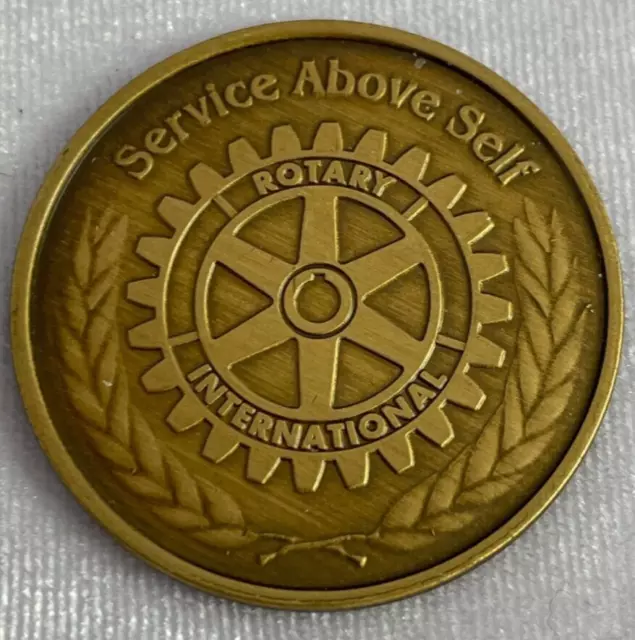 Rotary International Four Way Test Token “ Service Above Self" Brass