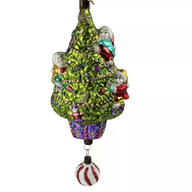 Waterford Holiday Heirlooms Ornament Santa Elves Tree 137306 Poland 7.5” Tall