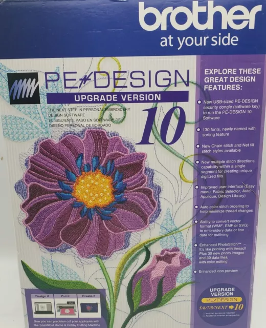 PE Design Upgrade version to 10 embroidery digitizing software