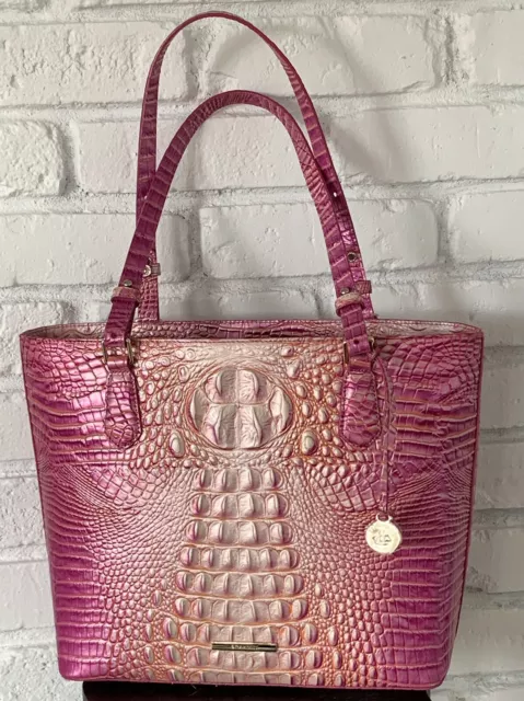 Brahmin Medium Misha Tote Bag - Pink - Peony Ombre Melbourne In Mint Condition