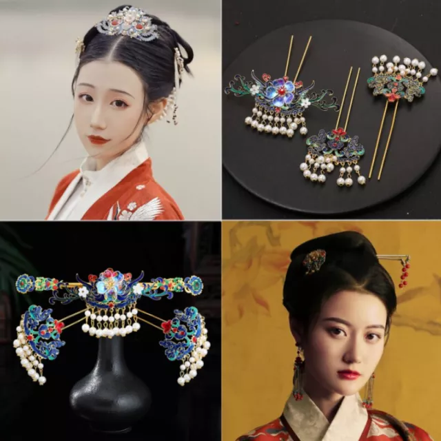 Fairy Épingle Perles Gland Step Secouer Enameling Coiffure Hanfu Accessoires