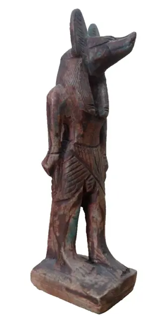 Anubis Ancient Egyptian Unique Antique Handmade Carved Stone Statue Bazareg