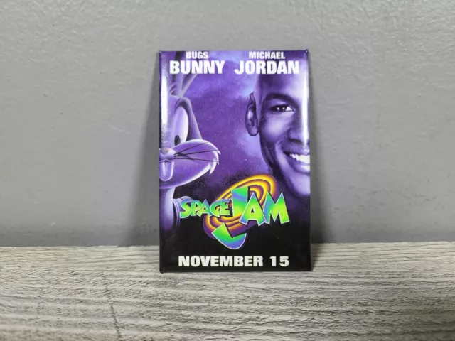 Bugs Bunny Michael Jordan 1996 Space Jam Movie Release Promo Pinback Button