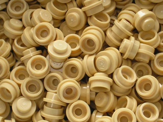 Lot de 20 LEGO Tan NEW Plates Round ref 4073 /Set 10189 10193 10195 7656 4482 ..