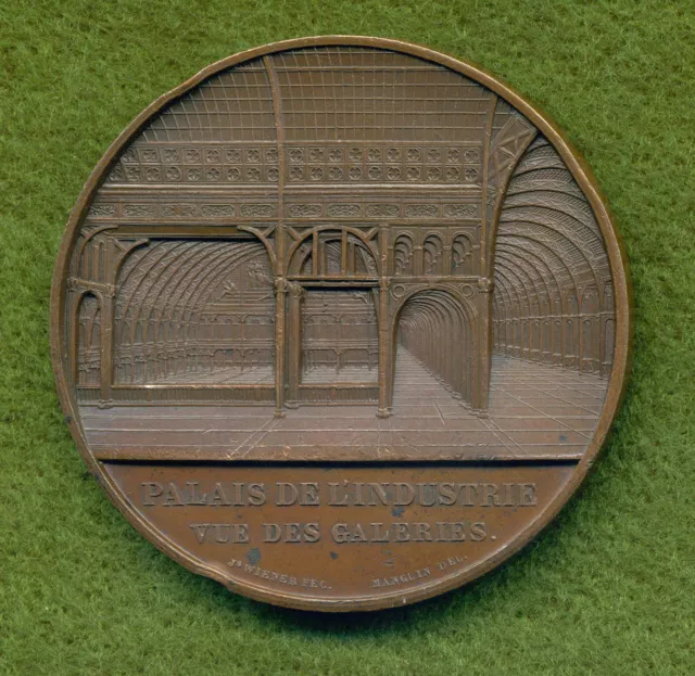 French Art Nouveau medal by Wiener Amazing Paris Exposition Architecture (1855)