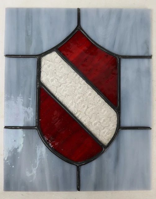 Soldered Stained Leaded Slag Glass 9-Section Accent Window Door Panel 9.5 x 7.5