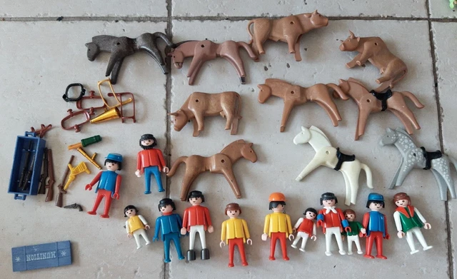 playmobil vintage  lot personnages,  animaux et accessoires divers
