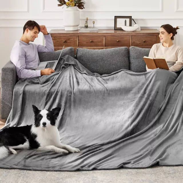 Bedsure Oversized King Fleece Blanket 120"x120" - Soft Cozy Extra Large Throw Bl 2