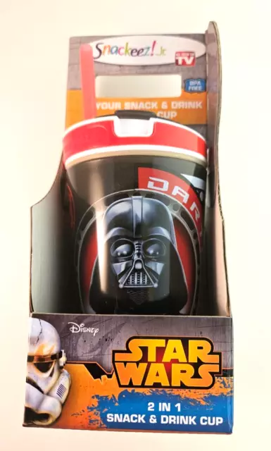 Star Wars Disney Darth Vader Snackeez!Jr. As Seen TV 2 In 1 Snack & Drink Cup