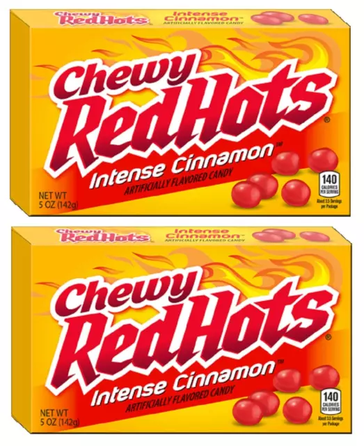 Chewy Red Hots Intense Cinnamon Theater Box (5 Oz) - 2 Pack