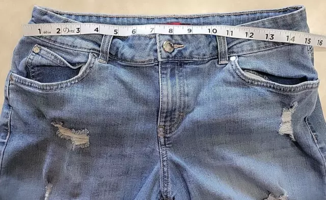 Jennifer Lopez Womens jean shorts Siz 10 short distressed cuff 5 pocket 2