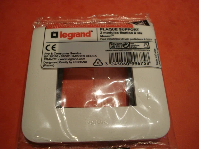 LEGRAND 788 02 Plaque Mosaïc Simple 2 Modules + Cadre Noir EUR 3,00 ...