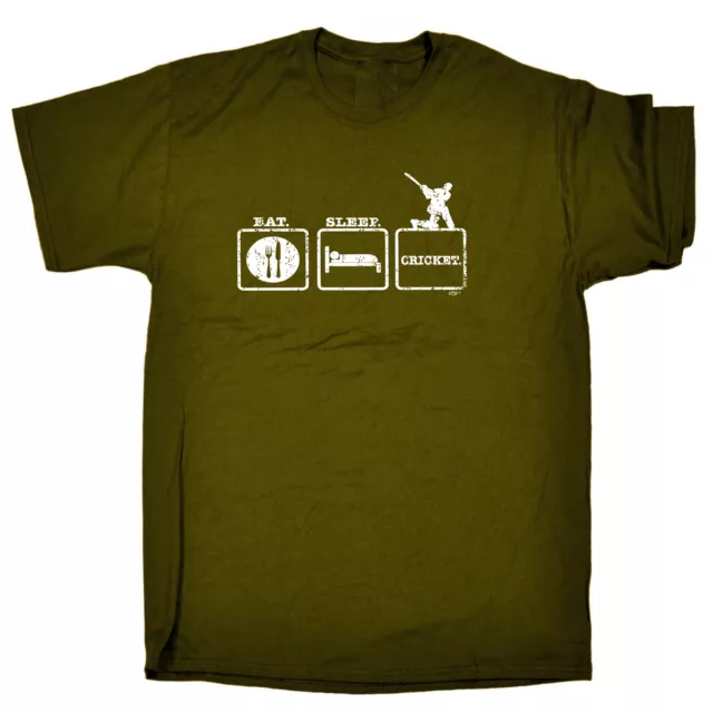 Eat Sleep Cricket - Mens Funny Novelty Tee Top Shirts T Shirt T-Shirt Tshirts