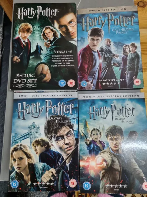 Harry Potter DVDs, 1-5 set and 6,7 and 8 seperate. Very good used cond.