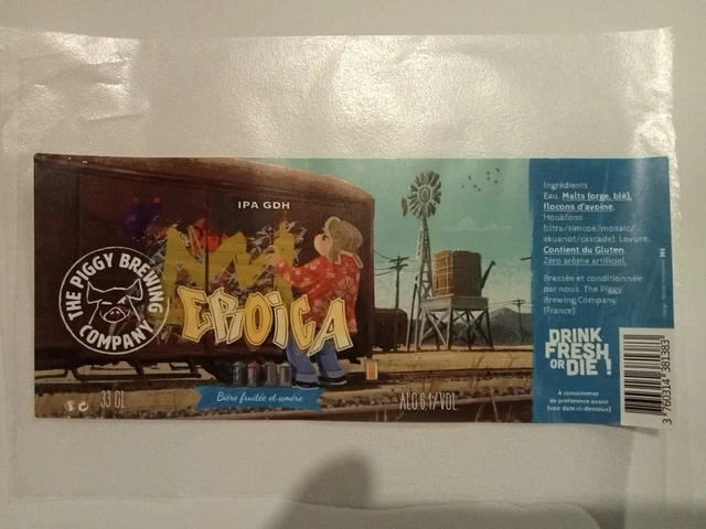 Etiquette de Bière : EROICA - The Piggy Brewing Company - 54 France