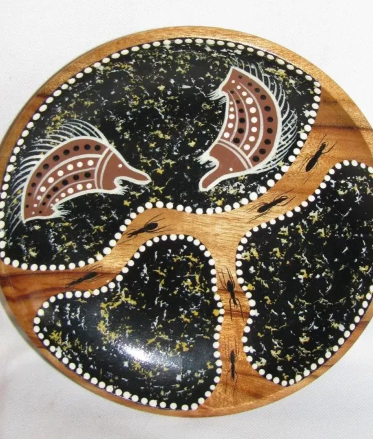 Australian Nation Indian  Hand Crafted Murowali  Autentic Wood Wall Plate