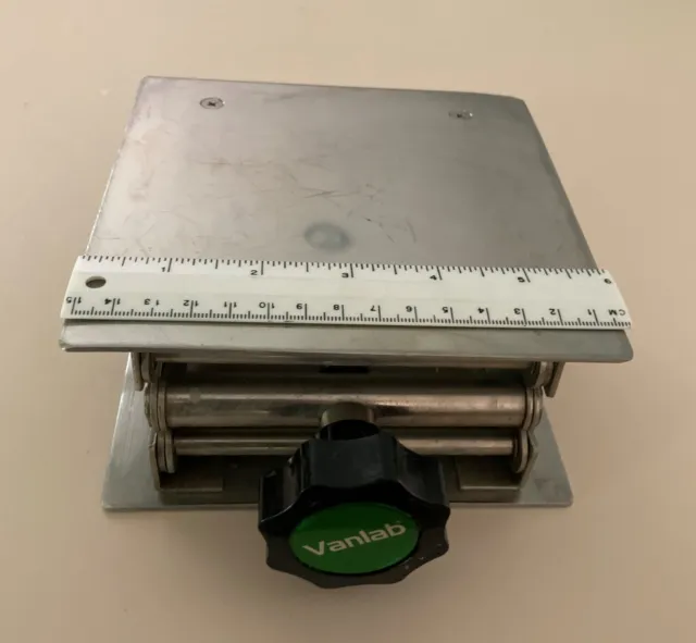 VWR 6" x 6" Stainless Steel Lab Support Jack 9-5/8" Max 2-3/4" Min Height 133 lb