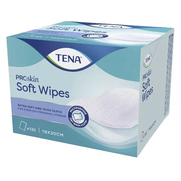 TENA Proskin Soft Wipes 19x30cm - Boite de 135 Lingettes