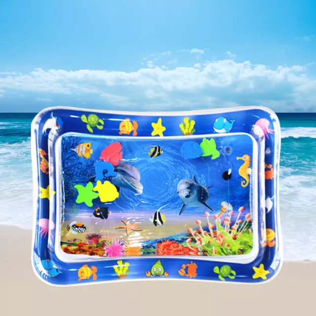 Animal Water Mat PVC Baby Water Play Mat Double Edge for Activity (Dolphin)