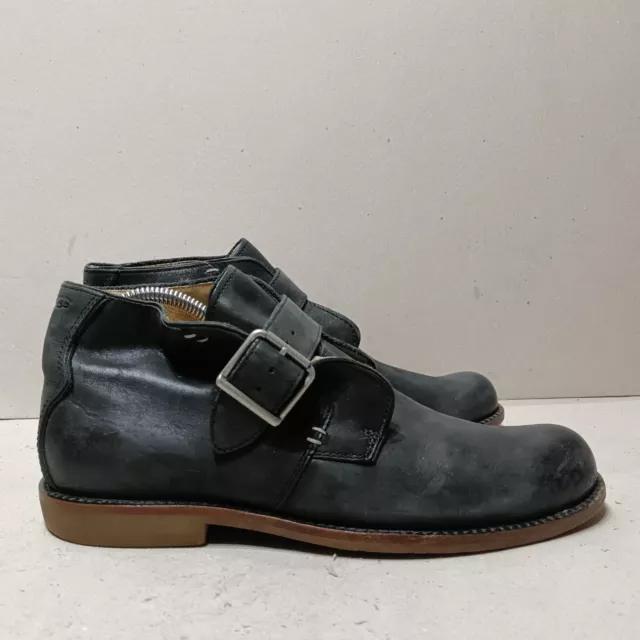 UGG AUSTRALIA GRAHAM Black Leather Chukka Ankle Monkstrap Men's Shoes ...