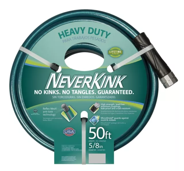 NEVERKINK  5/8 in. Dia x 50 ft Heavy Duty Water Hose Garden Heavy Duty