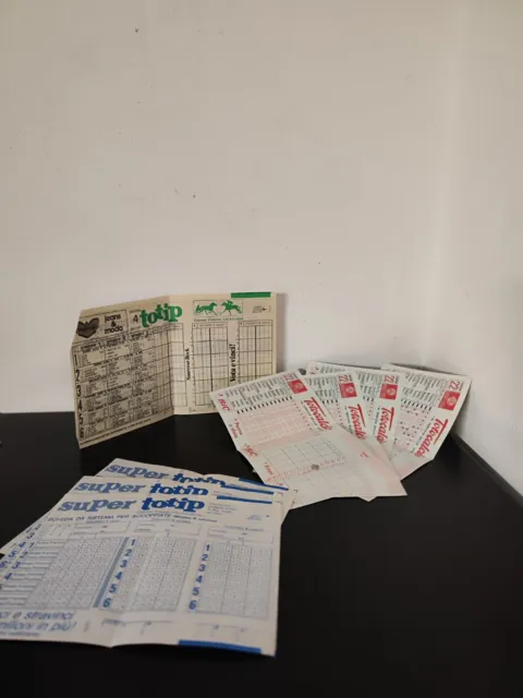 Lotto Schedine Totocalcio Totip Vintage 1987 Pubblicitario