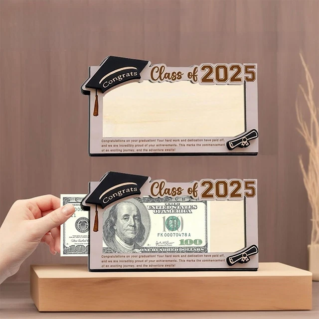 2025 MONEY HOLDER Wooden Money Cash Box For Class Of 2025 Senior ...