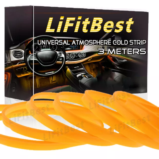 3000K Yellow LED Flexible Neon Light Glow EL Strip Tube Wire Rope Home Car Decor