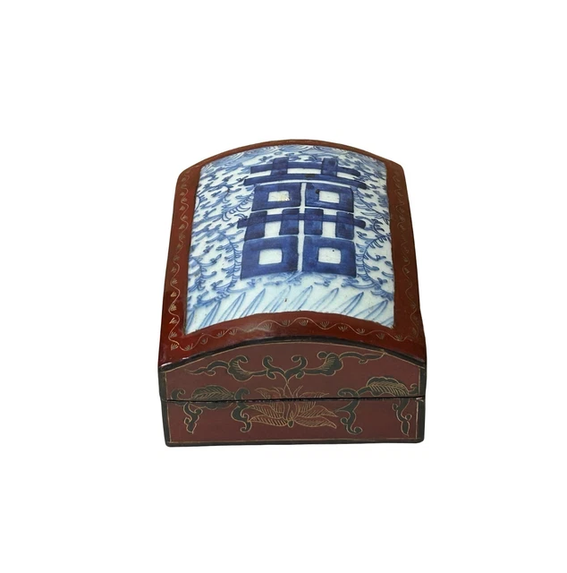 Chinese Old White Base Lady Kid Plant Porcelain Art Lacquer Box ws3884S