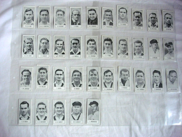 Barratt Card Set - Test Cricketers By E. W. Swanton 1956 - Full Set 35 - Ex/Con.