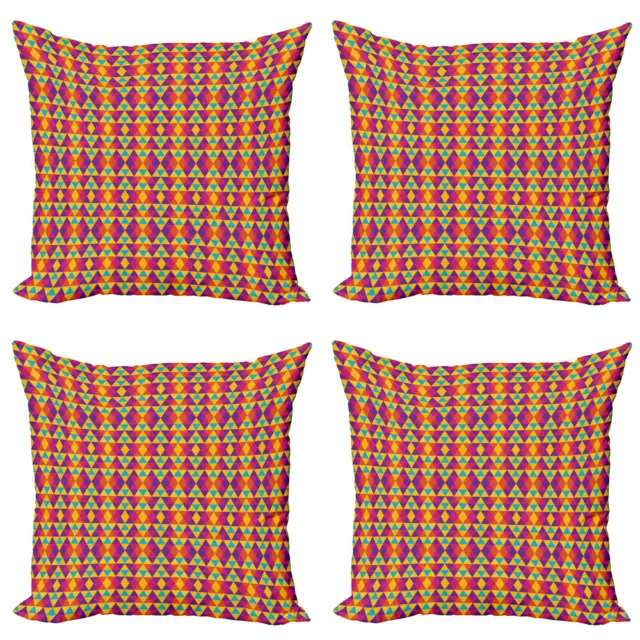 Geometric Pillow cushion set of 4 Rhombus and Triangles