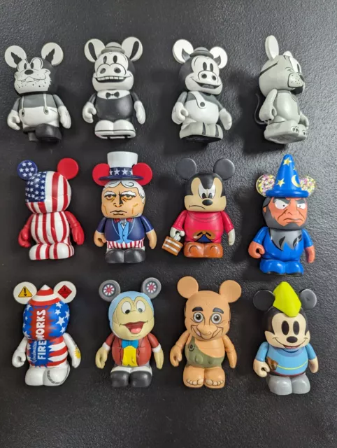 Large Disney Vinylmation Lot x12 Figures Mr. Toad Sorcerer's Apprentice & More!