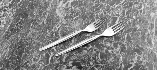2 DESSERT FORKS ZURICH PATTERN or ZUERIC BY WMF GERMANY SILVERPLATE, EXCELLENT!