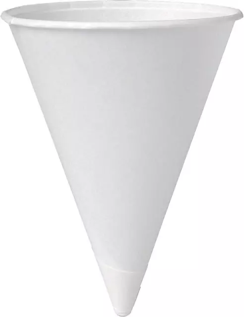 Solo 4 Oz White Paper Cone Cups (Case of 5000) 3