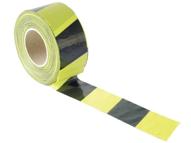 Faithfull - Barrier Tape 70mm x 500m Black & Yellow -