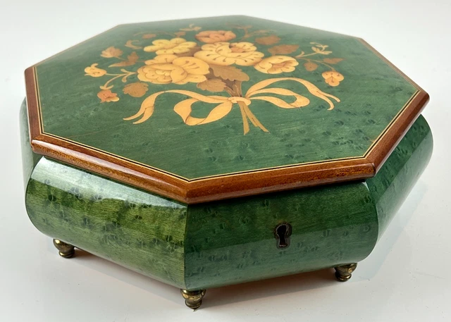 リュージュ オルゴール My Lady Greensleaves VTG REUGE ITALIAN Music Jewelry Box My Lady Greensleeves
