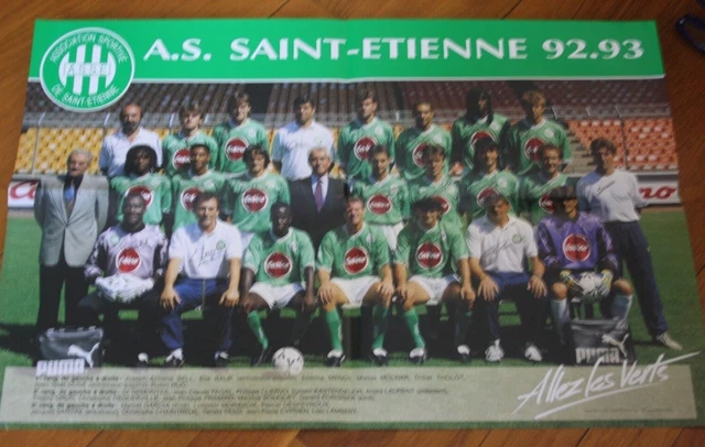 page POSTER )) équipe ASSE ST ETIENNE 1990/91 - UK