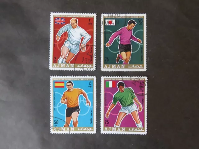 1970  Ajman VAE Mi-Nr. AJ 525A - 527A + 529A Fussball-WM Mexiko gestempelt