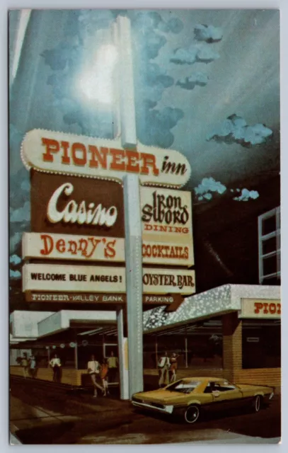 Postcard Reno Nevada Pioneer Inn & Casino Artist Rendering