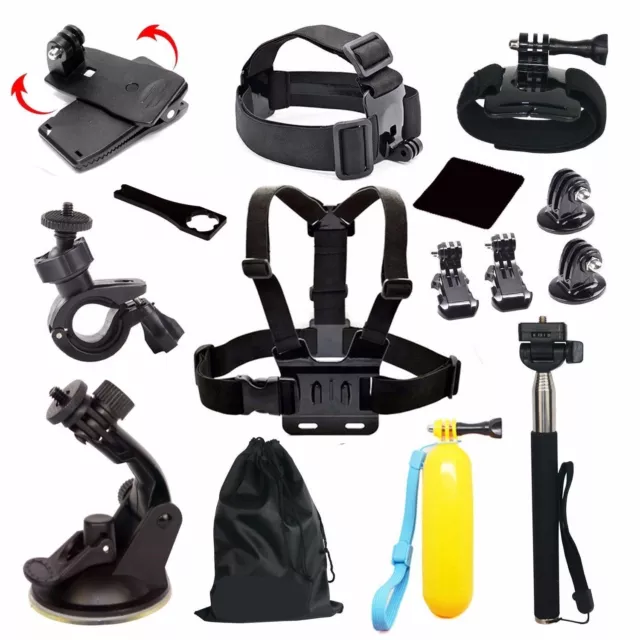 15Pcs/Set Sports Action Camera Mount Accessories Bundle Kit For GoPro Hero 10 9