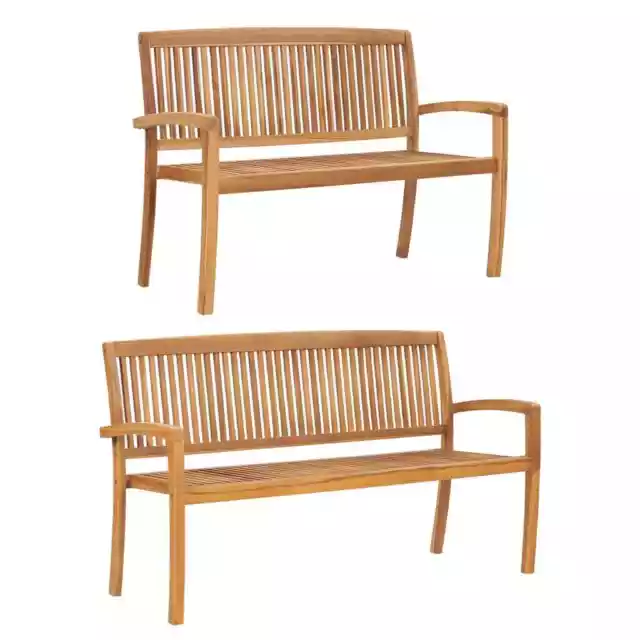 Banc Empilable Siège Jardin Patio Terrasse Extérieur Bois de Teck Solide