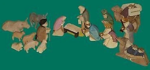Ange Et Mineur Seiffen Erzgebirge – Figurine Bois Coloré, 25 Cm (neuf)