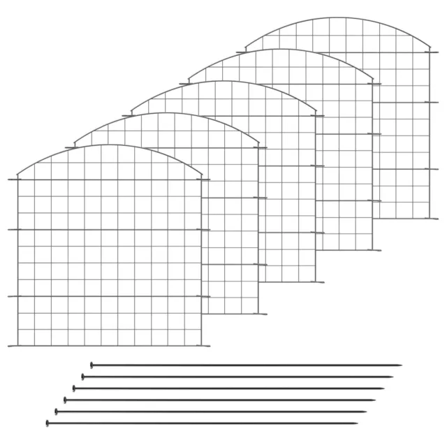 Teichzaun Gartenzaun Hundezaun Campingzaun - Metall Gitterzaun Komplett-Set