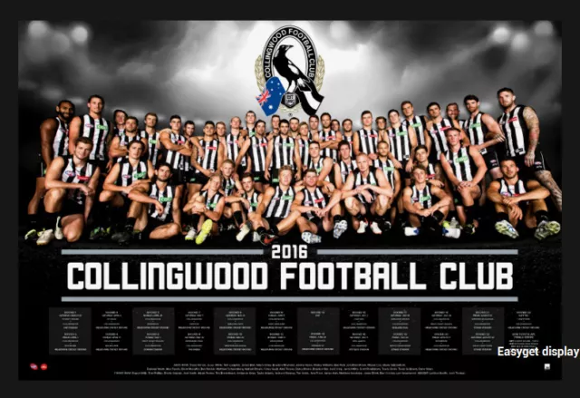 2016 Collingwood Magpies Football Club Team Afl Season Calendar Poster Framed