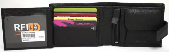 RFID Security Lined Leather Wallet. Quality Full Grain Cow Hide Leather. 11020. 3