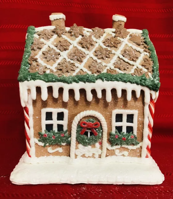 Raz Imports 8.5” Lighted Gingerbread House with Rosemary & Candycane